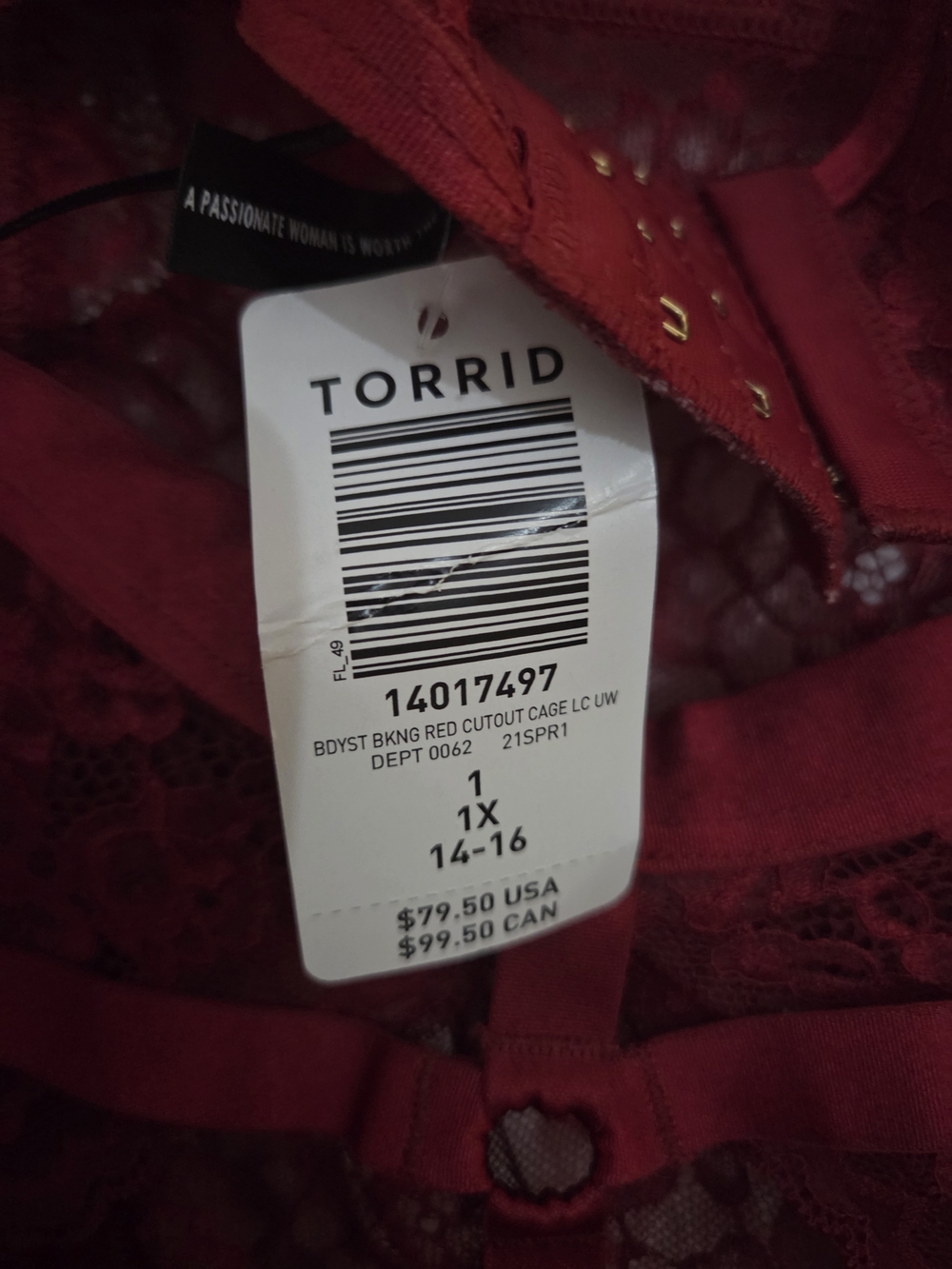 Torrid Red Lace Corset Bodysuit - Picture 6 of 6